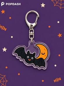 1/6Pcs Halloween Pumpkin Bat Ghost Acrylic Keychain Set, Spider Candy Bag Pendant, Backpack Key Ring Decoration, Party Gift - Multicolor - View 8