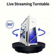 30cm (11.8 Inch) 360° Electric Rotating Display Stand, USB Powered Quiet Motor, Adjustable Forward/Reverse Rotation, Frosted Non-Slip Base, Suitable For Jewelry/Figurines/Crystal Crafts/Product Photography/Live Streaming Display, Includes USB Data Cable - Black - View 5