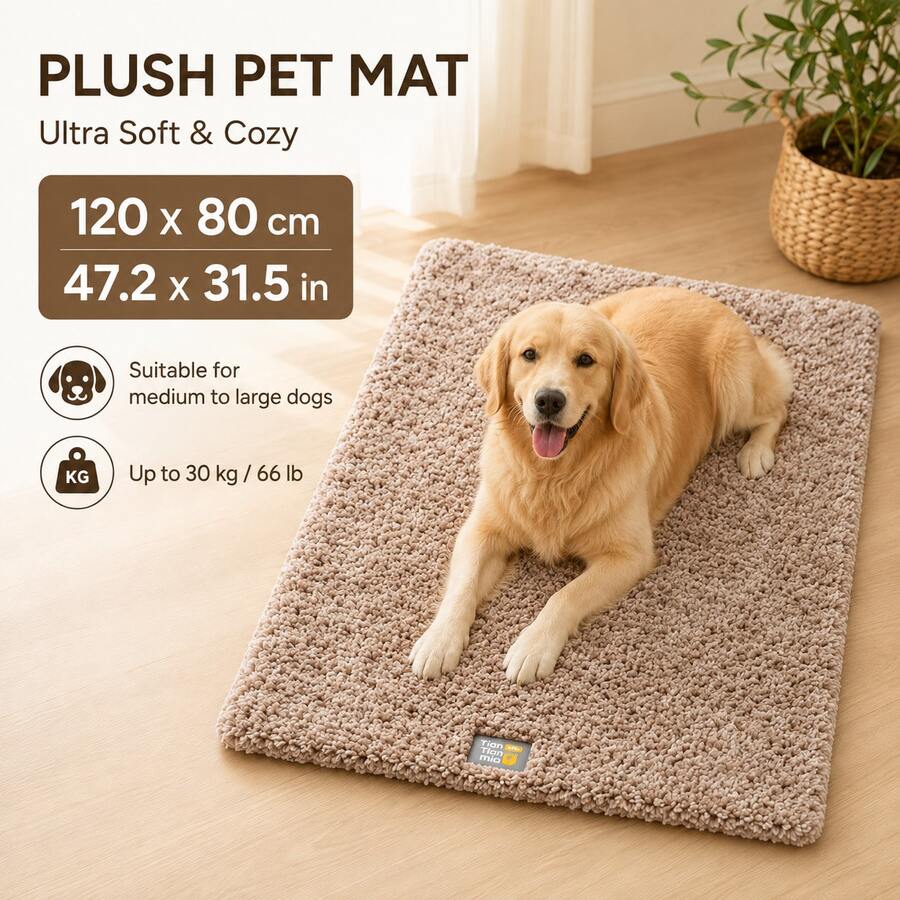 Washable Self-Heating Pet Mat, Non-Slip Temperature-Locking Warm Pad, Suitable For Cats And Dogs, Indoor Dog Crate, Sofa, Car, Floor, All Seasons - Light Grey - View 1