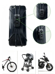 Electric Bike Anti-Theft Combination Lock With Portable Phone Holder, Keyless Design, Secure Phone Mount, Suitable For Road And Mountain Bikes, Great Travel Companion - Multicolor - View 5