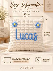 Customized Name Pillowcase, Bedroom Sofa Pillowcase Name Customization, Couple Gift Customization, Pillow Insert Not Included - Multicolor - View 2