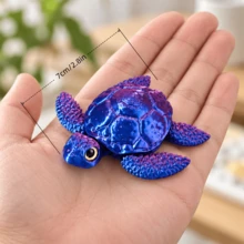 3D Printed Movable Joint Turtle, Smooth Joint Movement, Perfect Home Desktop Decoration, Car Interior Dashboard Decoration, Desk, Office Table Decoration, Prank Toy, Halloween, Christmas, Children's Day (Random Color) (Random Eye Color) - Multicolor - View 5