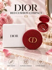 Dior Red Padded Bag, 15*11*8cm, Lightweight, Easy To Carry, For Daily Essentials, Minimalist Design, Red Premium Lining, High-Quality Fabric, Suitable For Travel Storage. - Red - View 2