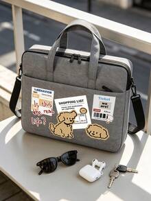 Cute Dog Print Laptop Bag,Lightweight Portable Zippered Crossbod,With Detachable Shoulder Strap,Large Capacity Office School Travel Computer Organizer - Multicolor - View 9
