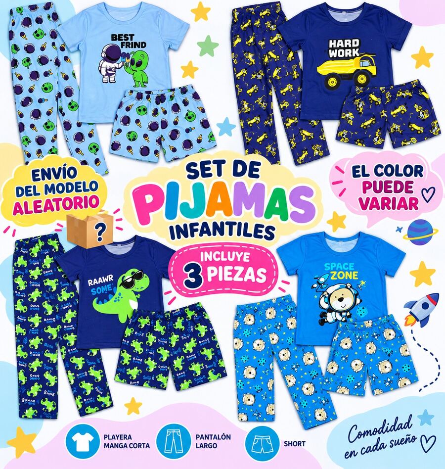 Young Boys Pajamas - Multicolor - View 1