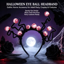 1/2pcs New Halloween Eyeball Headband, Funny Cosplay Atmosphere Prop Headwear, Halloween Decoration - Multicolor - View 5