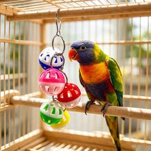 Parrot Bell Toy, Plastic Bell Ball With Hanging Hook, Random Color, Parrot Hamster Small Pet Boredom Relief Sound-Making Beak Grinding Toy, Bird Cage Accessory, Parrot Toy - View 3