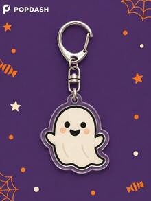 1/6Pcs Halloween Pumpkin Bat Ghost Acrylic Keychain Set, Spider Candy Bag Pendant, Backpack Key Ring Decoration, Party Gift - Multicolor - View 7