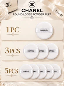 CHANEL Round Powder Puff, 6.8CM 1PC/3PCS/5PCS, Soft And Lightweight, Easy To Pick Up Powder, Suitable For Setting Loose Powder - Powder Puff - View 4