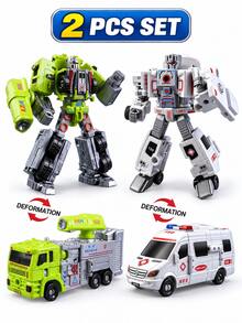 6-In-1 Alloy Mega Robot Toy Set - City Rescue Team Multifunctional Transforming Toys, Educational Christmas & New Year Gift For Boys - Collect 6 Types Of Combinable Items - View 22