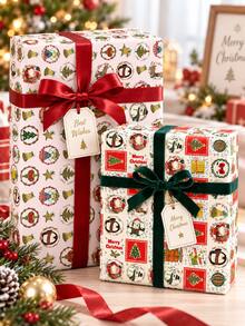6pcs Cartoon Christmas Santa & Snowman Wrapping Paper 19.69inch*27.56inch,2‑Design Set,For Gift Wrapping,Bouquet Wrapping,Book Or Notebook Cover Wrapping,Christmas Holiday Decoration - 6 - View 11