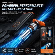 Air Compressors & Inflators Tire Pump140 PSI Car Air Compressor Pump, Digital Tire Inflator Portable Auto Air Pump For Car Motorcycle LED Light Tire Pump Air Compressors & Inflators, Tire Pump1500mAh - Dual-screen Digital Display - View 3