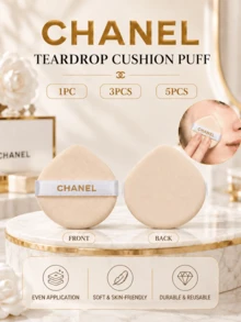 Chanel Teardrop Cushion Puff, 5.2cm, 1PC/3PCS/5PCS, Soft And Skin-Friendly, Suitable For Dry And Wet Use, Ideal For Cushion Foundation Application - Powder Puff - View 2