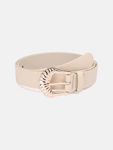 1pc/3pcs Solid Color Casual PU(Polyurethane) Women's Belt Suitable For Daily Use With Vintage Carved Buckle - A - View 19