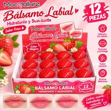 Strawberry Lip Moisturizing Balm 24-Piece Set With Packaging Box - Red - View 2