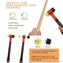 KLONKEE 6pcs Jewelry Repair Tool Set - Includes 25mm Rubber Mallet, Repairing Wooden Stick, Ring Sizer, Measuring Tape, Suitable For Ring Repair And Measurement, Wedding/Engagement Ring Adjustment - Multicolor - View 4