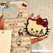 SANRIO 1個 Hello Kitty 手機支架，可愛卡通設計，背膠式，適合懶人看電影，兼容所有機型，內含動態可愛配件，創意小禮物，萬聖節熱門款 - 彩色 - 查看 4