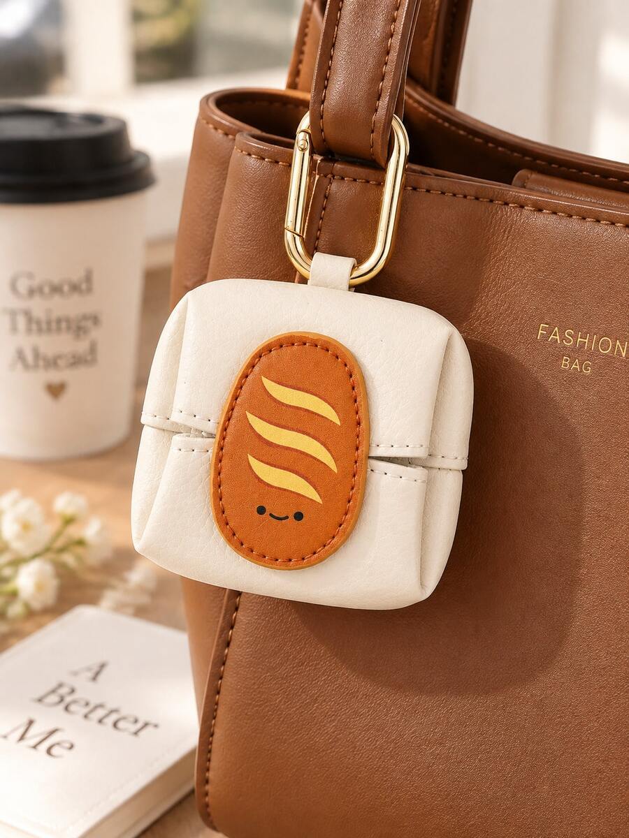 Mini Keychain Storage Bag, Cute Earphone Storage Pouch, Fruit Pattern Coin Purse, Portable Small Zipper Pendant Bag, PU Leather Mini Storage Box, Compatible With Airpods Earphones, Keys, Coins, Cute Gift Accessory For Women And Girls