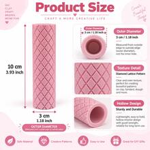 Waffle Texture Clay Roller, 3D Printed PLA Pottery Texture Roller, Suitable For Polymer Clay, Soft Clay, Air Dry Clay, Ceramic Embossing Tool For Pottery, DIY Crafts, Sculpture, Hand Molding, Geometric Pattern Printing Roller, Ceramic Making Supplies For Artists - Pink Waffle - View 6