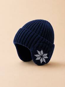 Vintage Ribbed Knit Beanie Hat With Snowflake Earflap Design, Unisex Warm Winter Knitted Cap, Casual Earflap Cold Weather Hat, Suitable For Outdoor Walking, Travel, Commuting, Autumn/Winter Hat Accessory - Multicolor - View 16