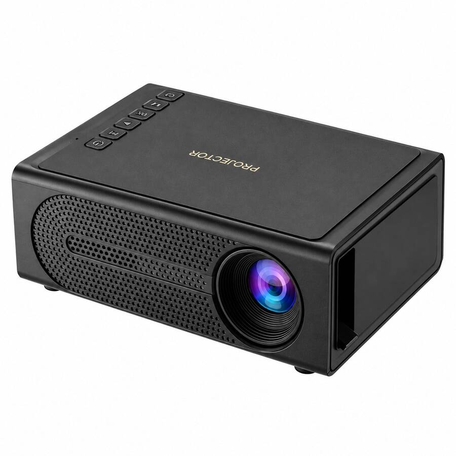 Máy chiếu mini di động độ phân giải gốc 1080P - Hiệu chỉnh keystone tự động lấy nét nhanh màn hình lớn 120 inch tương thích với iPhone/điện thoại Android/laptop/TV stick/USB phù hợp cho rạp phim tại gia phòng ngủ văn phòng cắm trại ngoài trời đêm xem phim