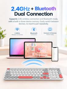 ASUS Keyboard Bluetooth nirkabel SR98 ramping, memiliki dua mode, dapat diisi ulang, dilengkapi dengan tombol bulat universal, dan desain 98 tombol, cocok untuk ponsel, tablet, komputer desktop, dan laptop. - View 3