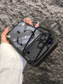 奢华磁吸防震重型高级手机壳，带支架和钢化玻璃镜头保护膜，防水防尘防刮，兼容 16/15/14/13/12/11 Pro Max Plus，春季生日周年纪念礼物 - 黑色 - 查看 35