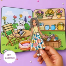 Kitchen Food Theme Children's Scrapbook Dress Up Girl Quiet Book DIY Handmade Craft Set Requires Cutting Role Play Game Kids Life Cognition Hands-On Educational Toy Holiday Gift - Multicolor - View 9