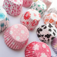 100pcs Random Color & Pattern Cupcake Liners, Oil-Proof Muffin Paper Baking Cups, Disposable Cake Wrappers For Home Baking Party Decor - View 2