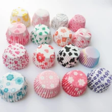 100pcs Random Color & Pattern Cupcake Liners, Oil-Proof Muffin Paper Baking Cups, Disposable Cake Wrappers For Home Baking Party Decor - View 3