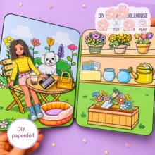 Kitchen Food Theme Children's Scrapbook Dress Up Girl Quiet Book DIY Handmade Craft Set Requires Cutting Role Play Game Kids Life Cognition Hands-On Educational Toy Holiday Gift - Multicolor - View 8