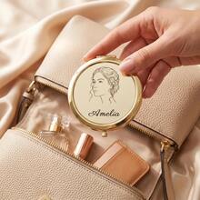 Personalized Portrait Pocket Mirror Wedding Favor Custom Name Compact Mirror Wedding Favor Keepsake - Multi-color - Portrait Mirror - View 6