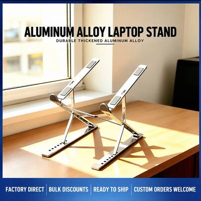 Portable Aluminum Alloy Foldable Laptop Stand, Suitable For MacBook, Personal Computer And Tablet