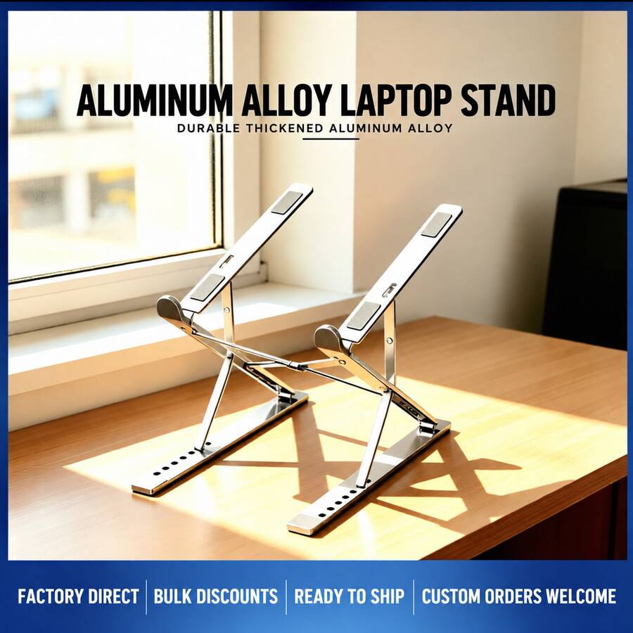 Portable Aluminum Alloy Foldable Laptop Stand, Suitable For MacBook, Personal Computer And Tablet - View 1