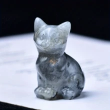 CUPIDCRYSTAL Natural Crystal Carved Kitten With Eyes, Cute Crystal Carved Ornament, Perfect Valentine's Day Gift Choice, Halloween Gift, Crystal And Stone - Crystal Cat - View 13