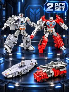 1 Set 7-In-1 Alloy Land-Sea-Air Transforming Mecha - Tank/Plane/Aircraft Carrier Dual-Mode Combination Robot, Boys Collection Educational Assembly Toy, Exquisite Gift Box Packaging, Holiday Gift - Multiple Options Available - View 26