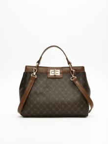 2025 Vintage Style Customized Printed Scratch-Resistant Tote Bag For Women, Suitable For Daily Commute, Travel And Shopping, Can Be Carried By Shoulder Or Hand - Brown - View 3