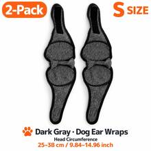 2pcs Dog Ear Covers, Noise Protection, Suitable For Anxiety, Hematoma And Grooming Care, Adjustable Non-Shaking Comfortable Quiet Dog Calming Headband Hair Wrap (Grey) - Dark Grey - View 8