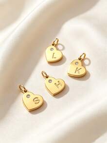 1 buah Liontin 26 Huruf Paduan Tembaga Zirkonia, Perhiasan Huruf Zirkonia Wanita untuk Kreasi DIY, Hadiah Ulang Tahun - Yellow Gold - View 14