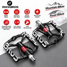 ROCKBROS 1 Pasang Pedal Sepeda Gunung Ulir Universal, Desain Anti-Longgar, Inti Serat Karbon, Pedal Reflektif untuk Berkendara Malam, Fungsi Anti-Selip - MultiWarna - View 2
