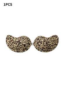 1 Pair New Leopard-Print Women's Mango-Cup Bra With Sweat-Resistant, Self-Adhesive Breast Pads, Suitable For Deep V-Neck Outfits - Multicolor - View 10