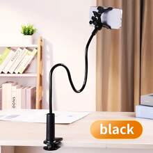 1pc Multi-Function Phone Holder, Gooseneck Clip Adjustable Phone Stand - Universal 360° Flexible Installation Holder, Suitable For Bed Headboard Slouchy Long Arm Clip Holder - Black - View 11