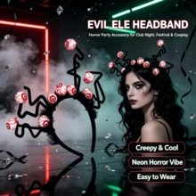 1/2pcs New Halloween Eyeball Headband, Funny Cosplay Atmosphere Prop Headwear, Halloween Decoration - Multicolor - View 4