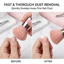 Multifunctional Pink Convenient Makeup Brush - Blush Brush - Large Powder Brush With Lid - Mushroom-Shaped Beauty Tool For Makeup Application - Pink - View 6