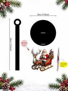 Acrylic Tabletop Vertical Paper Towel Holder With Reindeer Sleigh And Santa Claus Pattern (2D Flat), 2D Printed Design, Kitchen Paper Towel Rack, Home Party Decoration And Storage, Lightweight And Affordable, Paper Towels Not Included, Suitable For Kitchen, Bathroom, Toilet, Dining Room, Living Room, Bedroom, Christmas Holiday Kitchen Desktop Paper Towel Storage Holder, Creative Holiday Home Decor - Multicolor - View 4