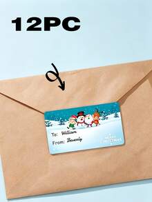 Customized Christmas Stickers, Personalized "To/From" Gift Labels, Christmas Gift Wrapping Customized Name Labels, Party Favors, Personalized Christmas Gifts, DIY Holiday Gift Wrapping Stickers, Christmas Party Accessories, Holiday Party Supplies - Multicolor - View 12