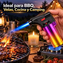 Encendedor de Butano Tipo Soplete, Recargable, Resistente al Viento, con Llama Azul y Uso Continuo para Cocina, Parrilla y Exterior - Ver 6