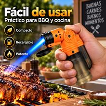 Encendedor Soplete Mini de Butano, Llama Azul Potente, Recargable y Ajustable, Ideal para BBQ, Cocina y Velas - Ver 9