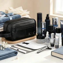 Tas Perlengkapan Mandi Pria yang Dipersonalisasi, Tas Perlengkapan Mandi dengan Nama Kustom, Tas Cuci Perjalanan, Tas Kosmetik, Hadiah untuk Pengantin Pria, Hadiah Hari Ayah, Hadiah Ulang Tahun - MultiWarna - View 3