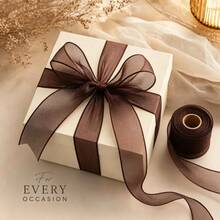 1 Roll 10# Satin Ribbon, Autumn Series, With Thick Edge And Floral Bouquet Pattern, Suitable For Floral Arrangement, Gift Wrapping, Cake Decoration, Holiday Party Decoration And Other Creative Projects - Brown 4cm/1.57inch - View 6